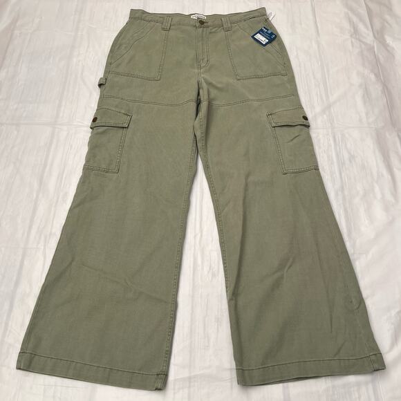 Arizona Jean Company Pants - Arizona Women's High-Rise Straight Cargo Green Pant-Juniors Size 13